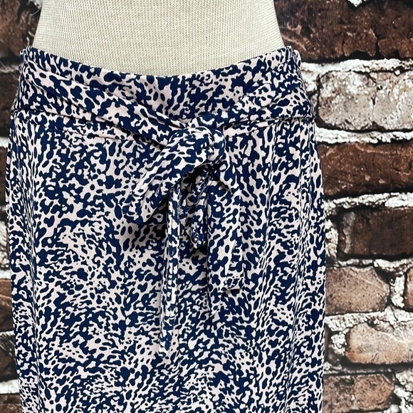 14th & Union Skirt Pink Blue Pencil Tie Split Front Size Medium - Picture 7 of 13